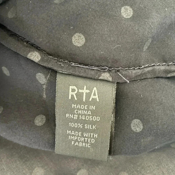RTA polka dot sheer raw hem blouse - Picture 5 of 8